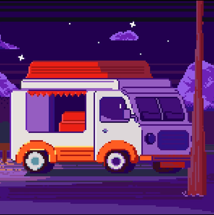 Ретро фургон для фастфуда